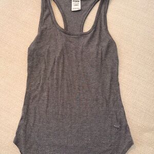 PINK Victoria's Secret Charcoal Ribbed Tank Top